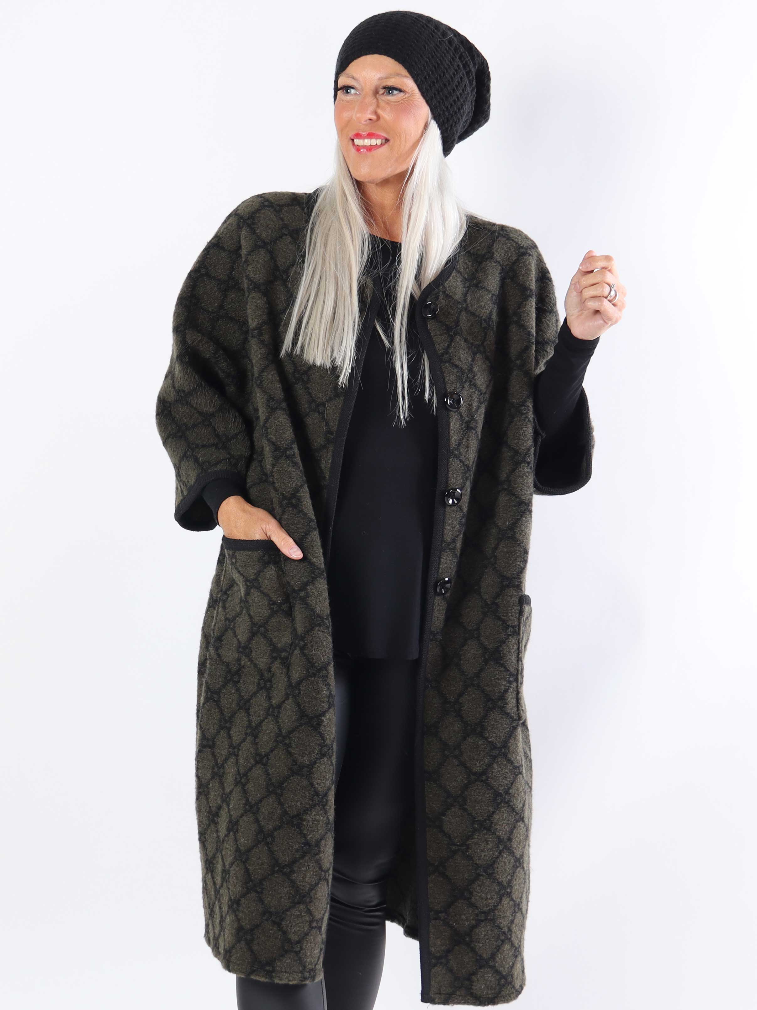 Arianna - Mønstret plus size frakke